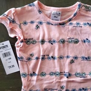 NWT Carhartt Girls 18mo. Snap button flower onesie